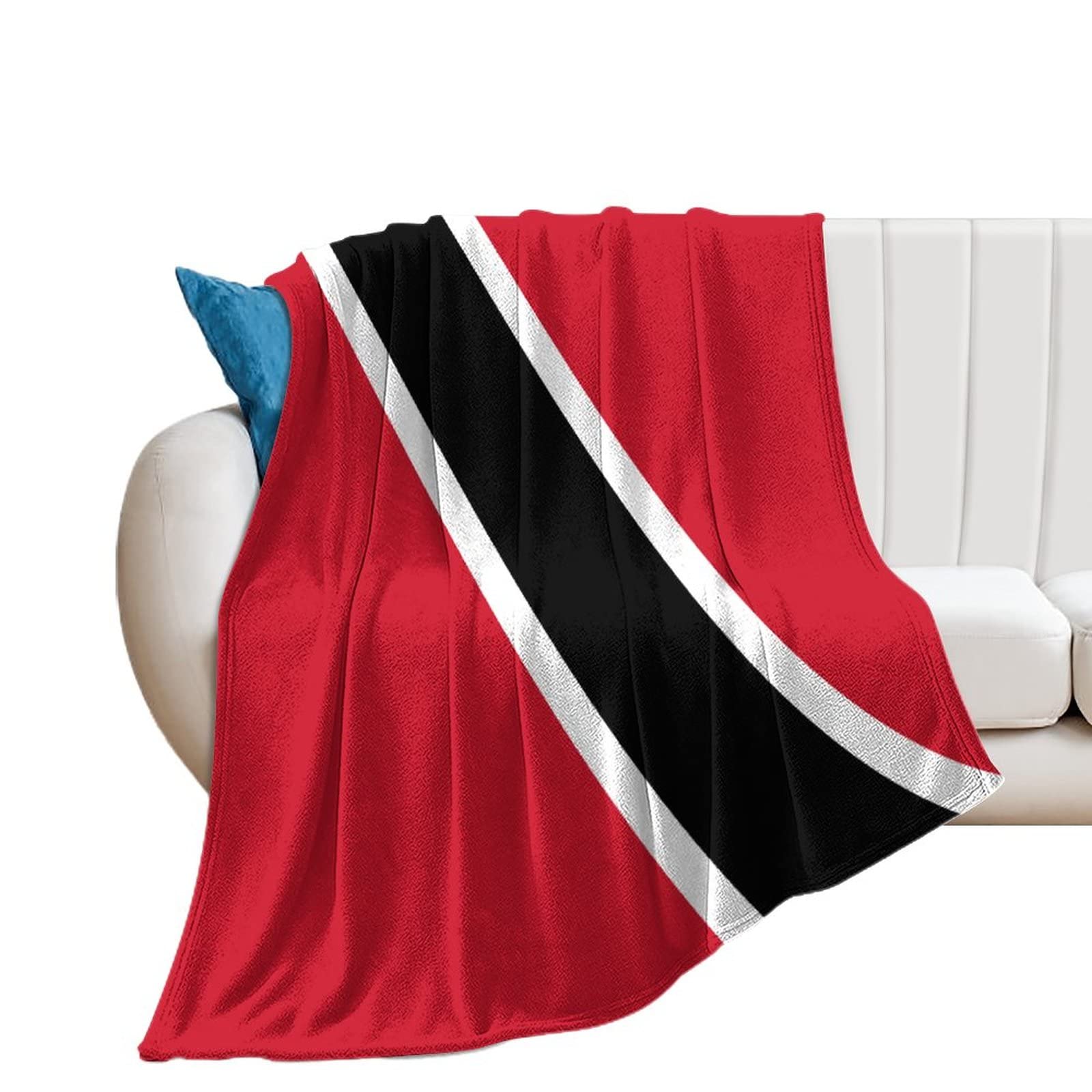 Couverture Trinité-et-Tobago en peluche douce de 101x127 cm pour lit et canapé