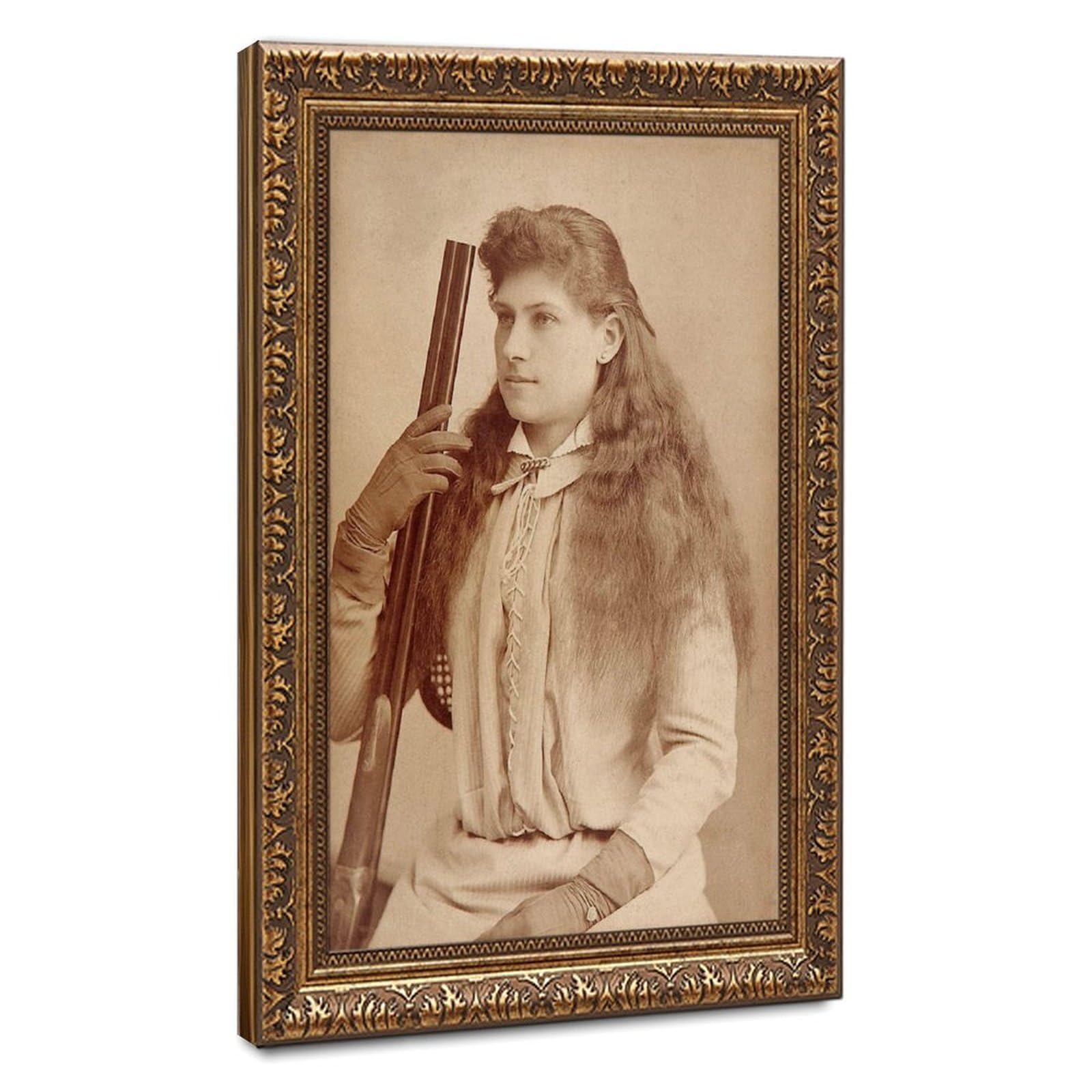 WCYB Annie Oakley Portrait Posters Prints Canvas Deco Paintings Wall Art Hangable Frame 16" L X 24" W