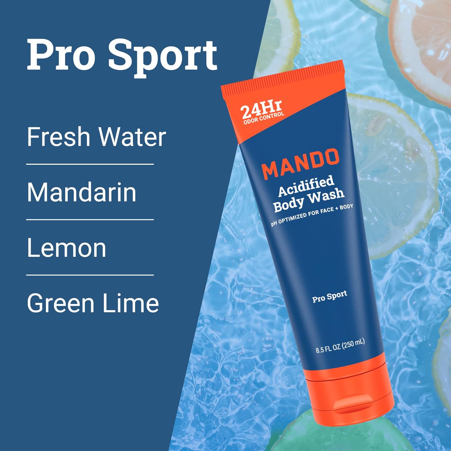 Mando Odor Shield Body Wash - 24 Hour Control - Removes Odor Better than Soap - SLS Free, Paraben Free, Skin Safe - 8.5 Ounce (Pack of 2) (Pro Sport) - Image 4