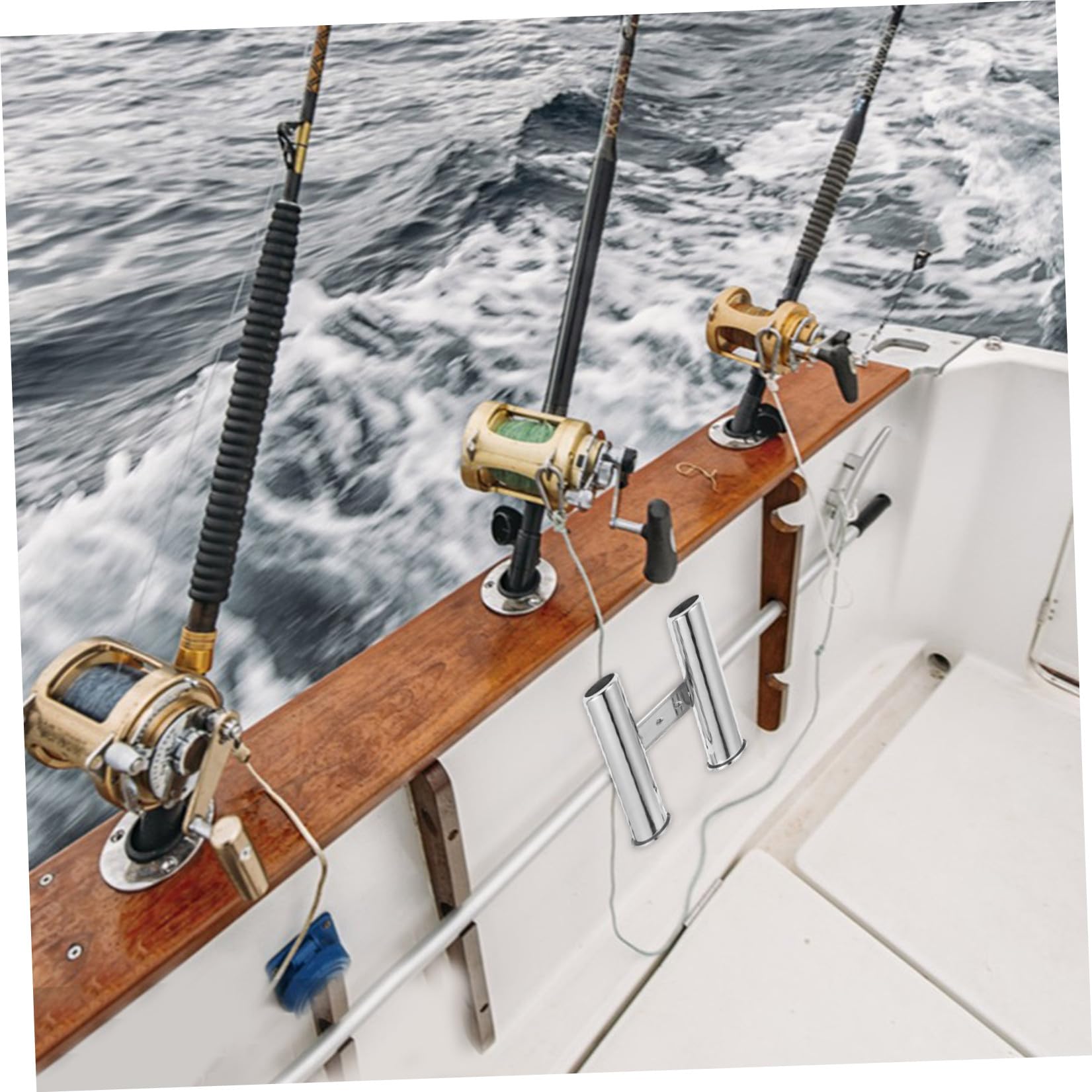 LABRIMP Porta Canne da Pesca in Acciaio Inossidabile Argento | Vacanze Estive, Supporto per Pesca Robusto, Resistente alla Corrosione, per Canne e Fishing Rod