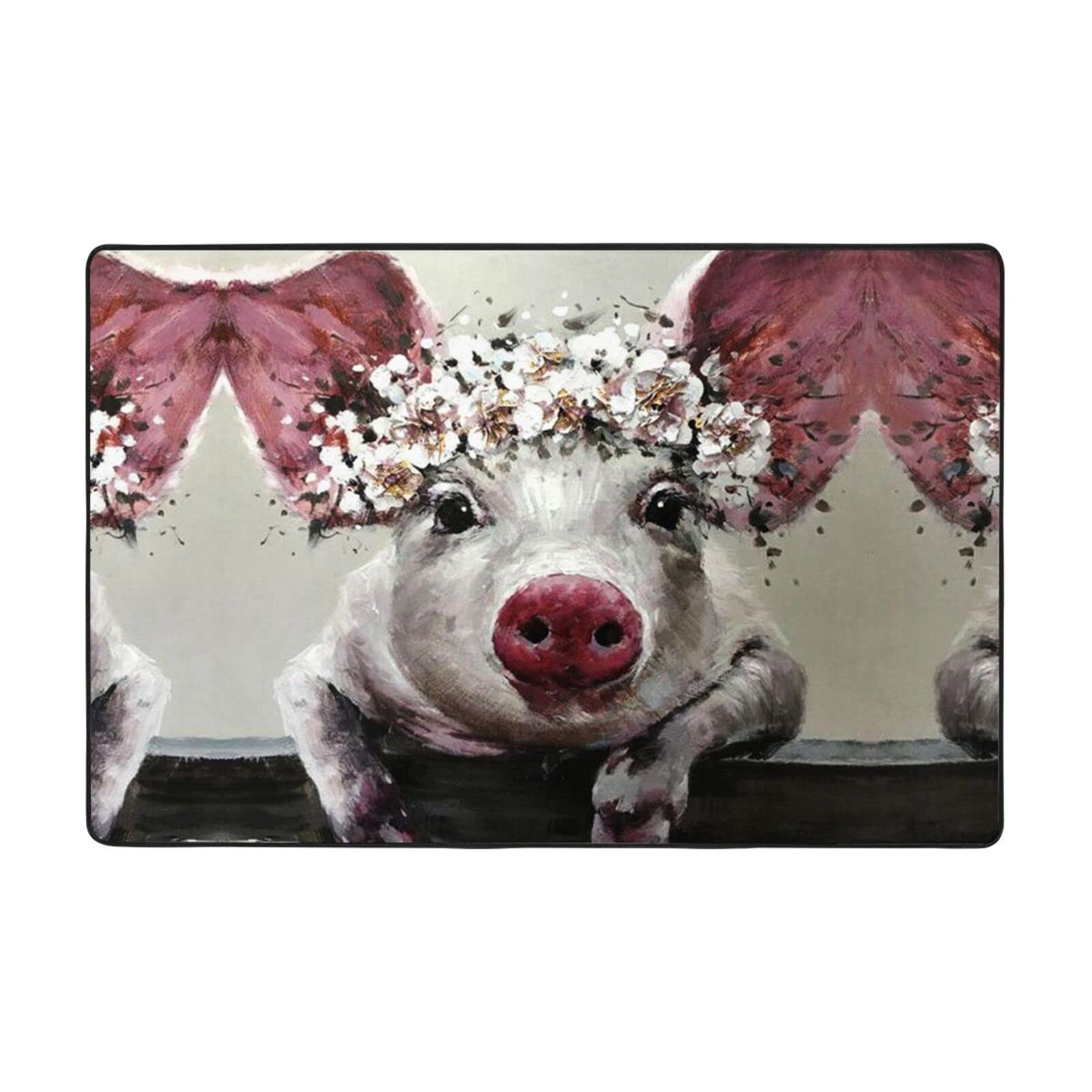 Tapis d'intérieur Flower Pig de qualité supérieure décoratif et doux