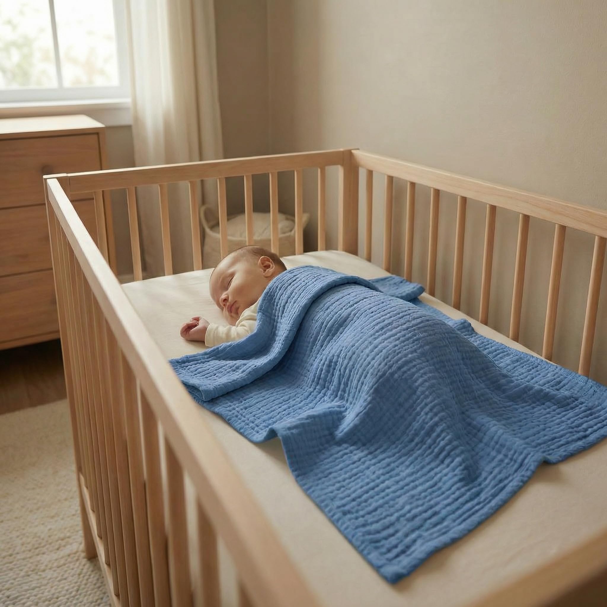 BABYSAFE Mussole Neonato Cotone Biologico 80x70cm Doppia Garza Pacco da 3 Copertina OEKO-TEX Made in Europe