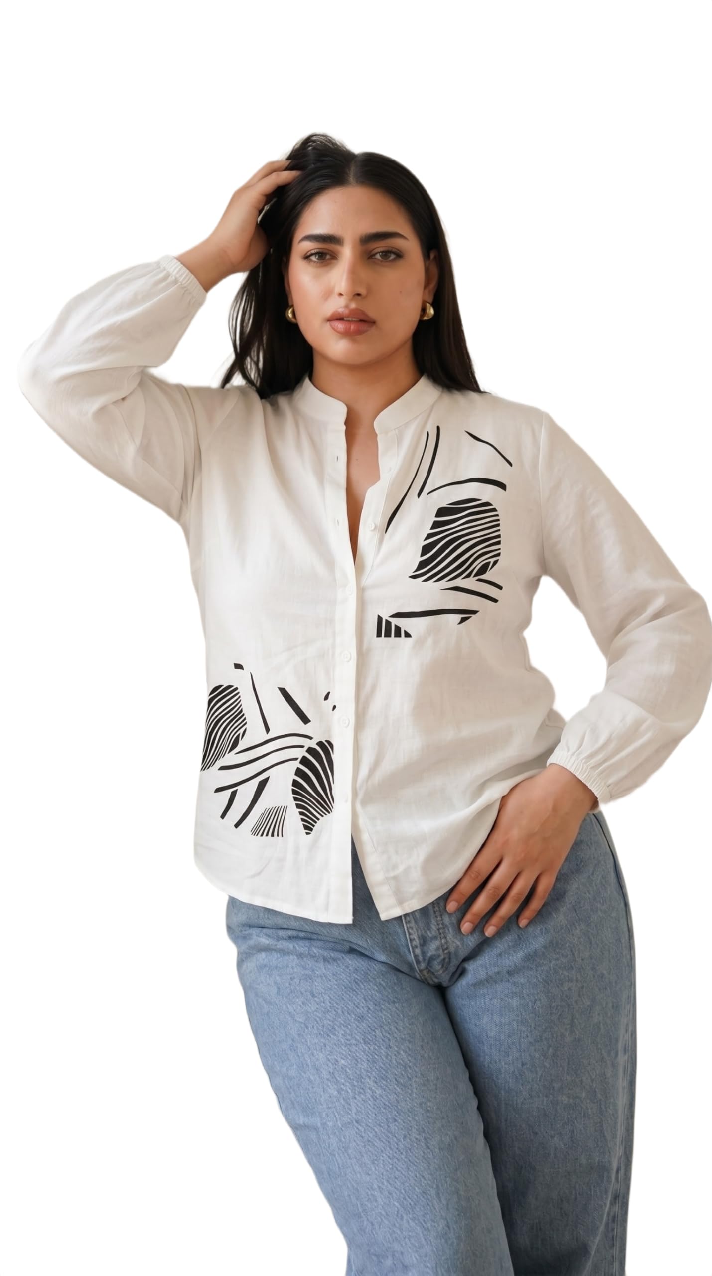 Stylish Casual Shirt for Women | Full Sleeve Printed Oversized Shirt-picture-14