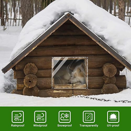 Miniatura 4 de Lonas transparentes de 10 x 16 pies con ojales, lonas transparentes resistentes al agua con borde reforzado, 14 mil de grosor, transparente,