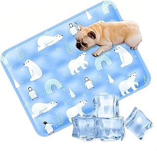 Kiuiom Selbst Kühlende Hundematte, Hunde Sommer Kühlkissen, Hundedecke Kaltgelpad, Kühlmatte Hund Haustier Kühlmatte Matte für Hundehütten Betten Waschbares Hundebett für Zuhause Unterwegs Auto product image