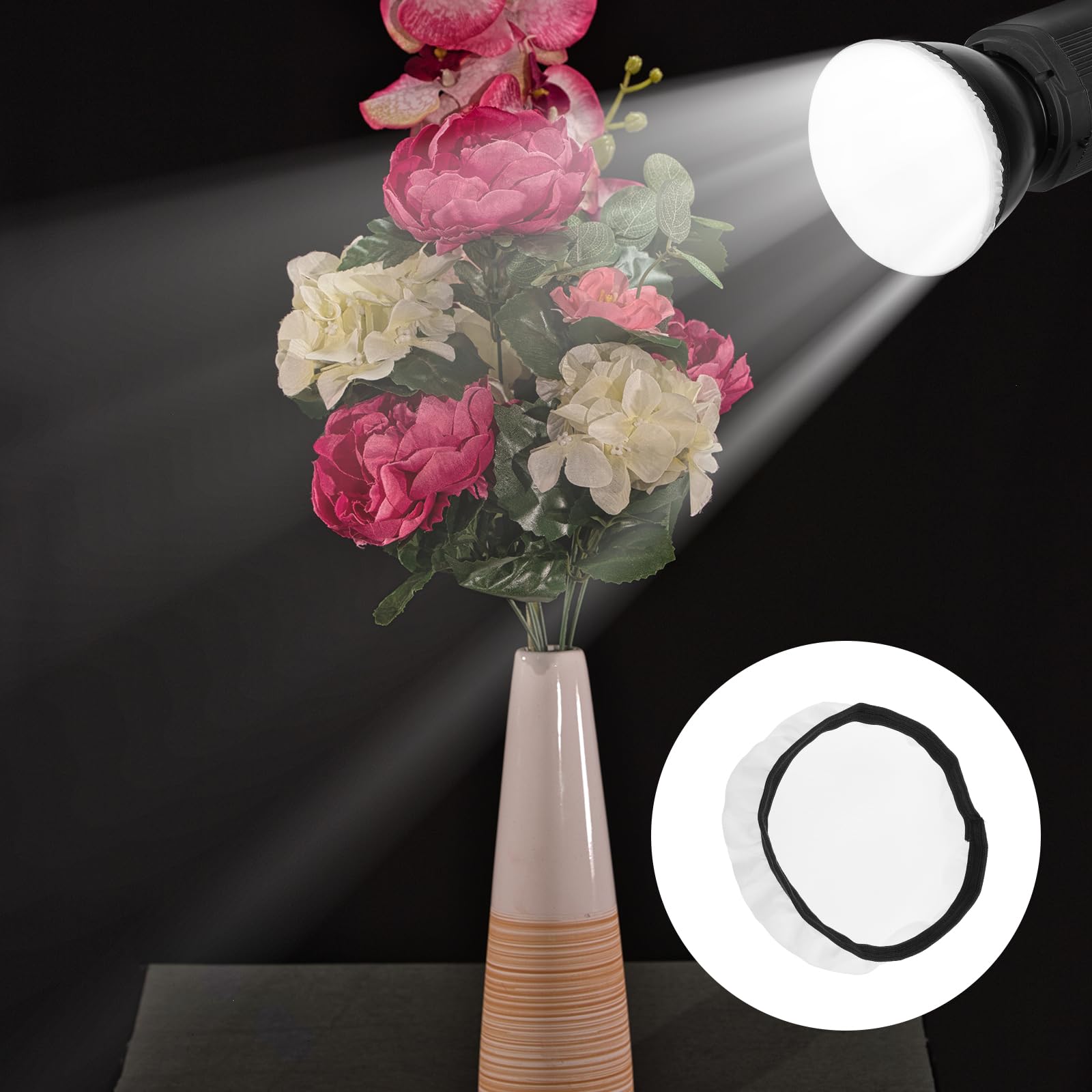 Lot de 4 diffuseurs de lumière - 18 cm - Blanc - Doux - Réflecteur pour studio stroboscopique - Réflecteur standard