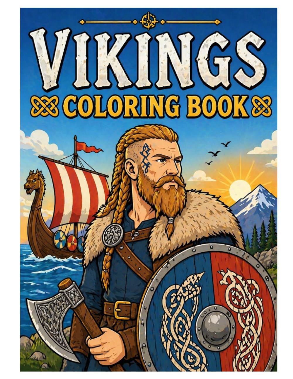 Vikings Coloring Book: Epic Viking Coloring Pages with Warriors, Ships and Nordic Adventure Scenes for Kids and Adults