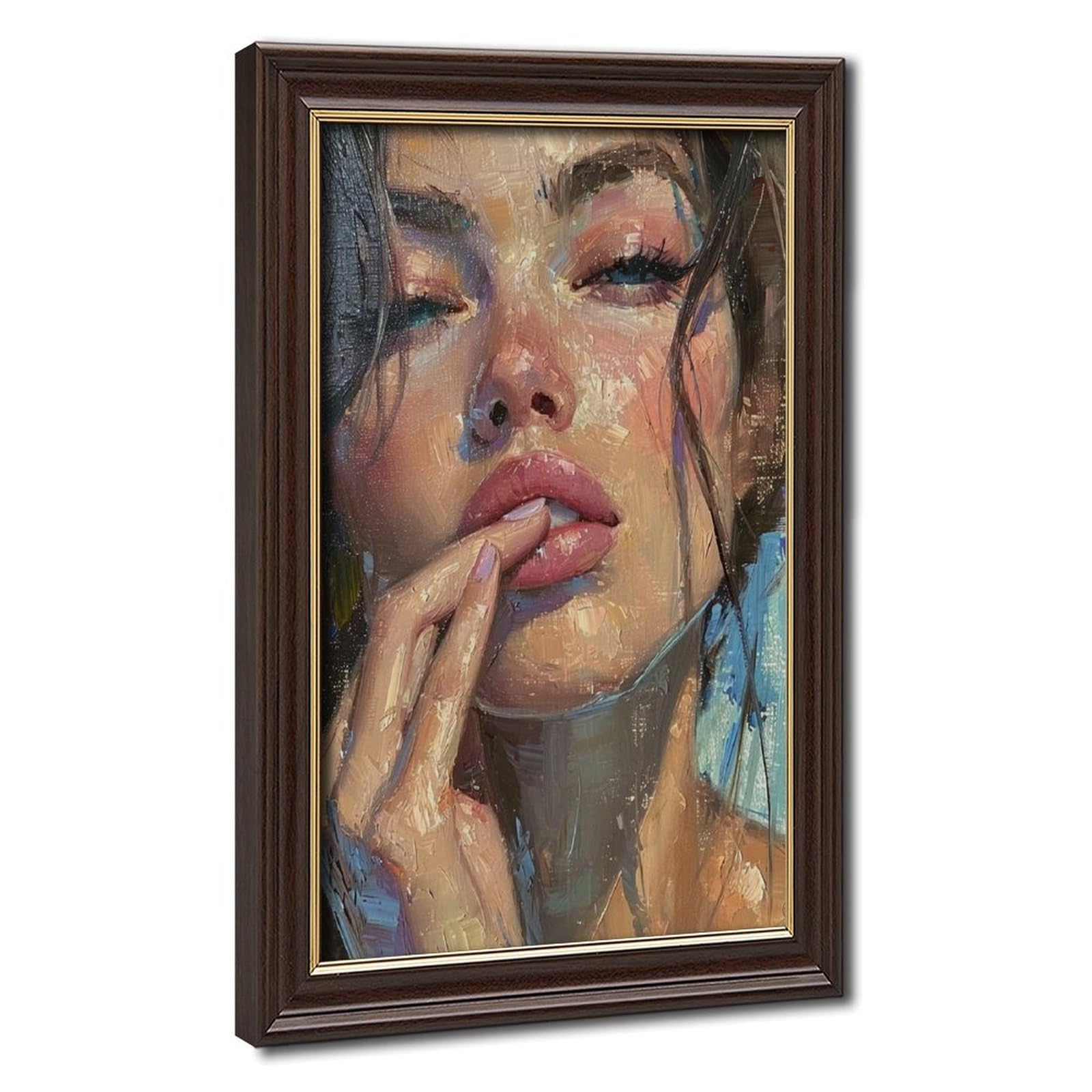 Bareronor Preppy Woman Portrait Canvas Poster Bedroom Decor Landscape Office Room Decor Gift 24" L X 36" W