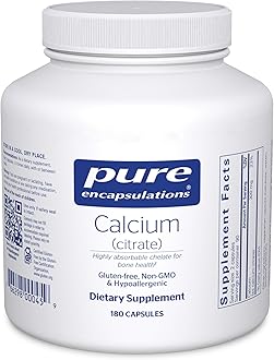 Pure EncapsulationsCalcium Citrate 180 Capsules - Bone - Muscle - Cardiovascular - Joints - Made in USA