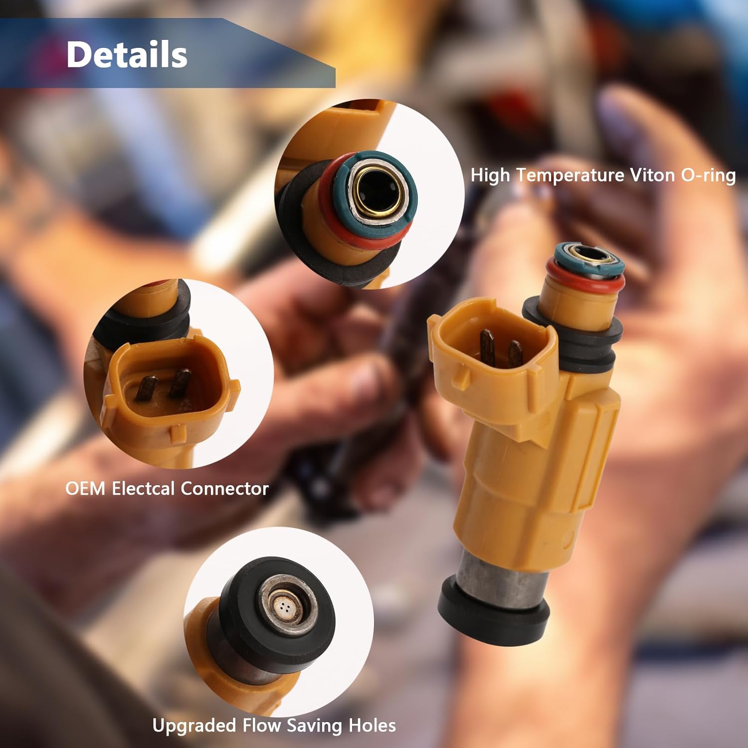 Set of 4 Fuel Injectors - Compatible with YAMAHA Outboard 4 Stroke F150TLR F150TXR LF150TXR Mitsubishi Diamante Galant Montero Sport - Replaces FJ571 63P1376100 CDH275