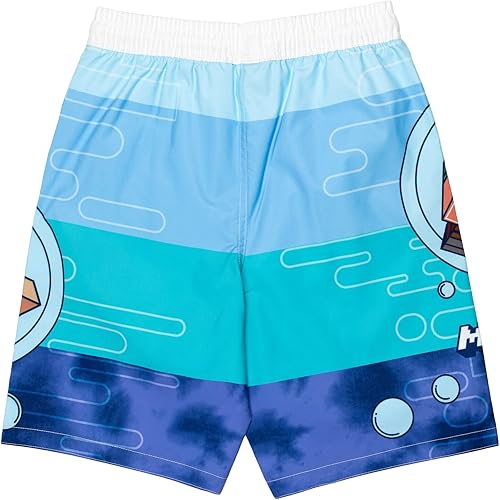 Miniatura 6 de Minecraft Conjunto de camiseta de protección raglán y traje de baño UPF 50+, tallas de niño a niño grande (4-18-20)