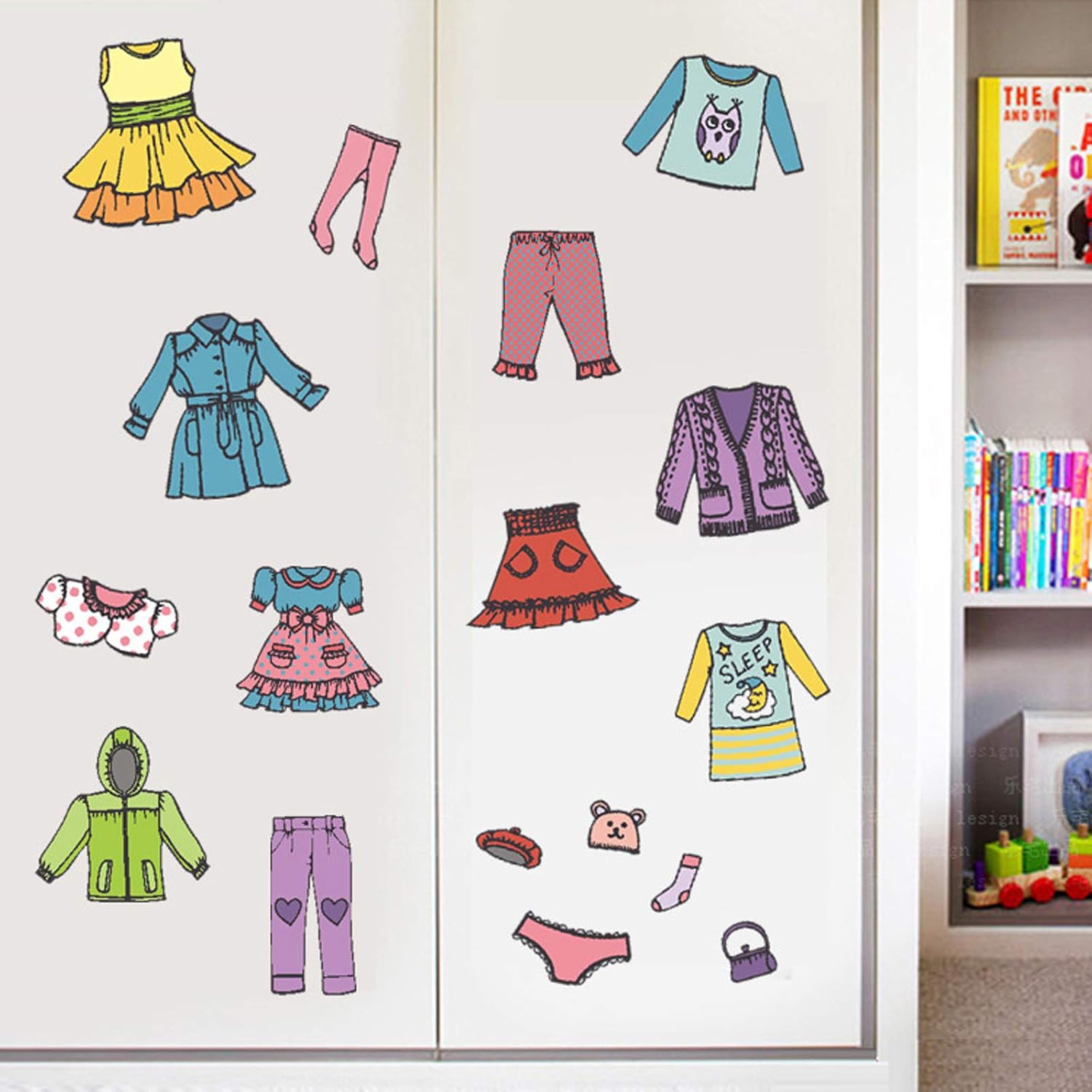 Maydahui 2 Sheets（31 Count） Dresser Clothing Decals 11 inch Boys Girls image 5