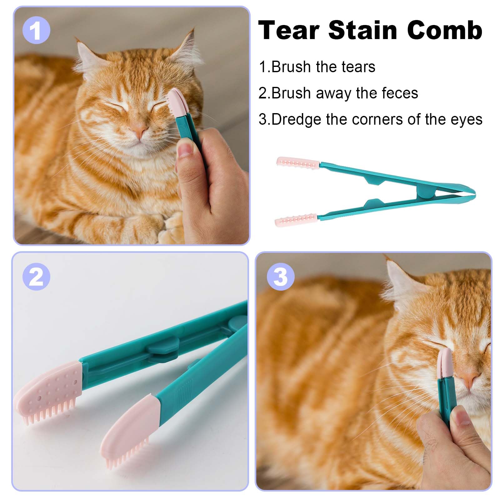 4pcs Brosse de Toilettage pour Animaux de Compagnie, Peigne à Puces pour Chat Peigne à Puces Chien Multifonctionnel Peigne à Puces pour Chiens Peigne à Cheveux pour Animaux de Compagnie