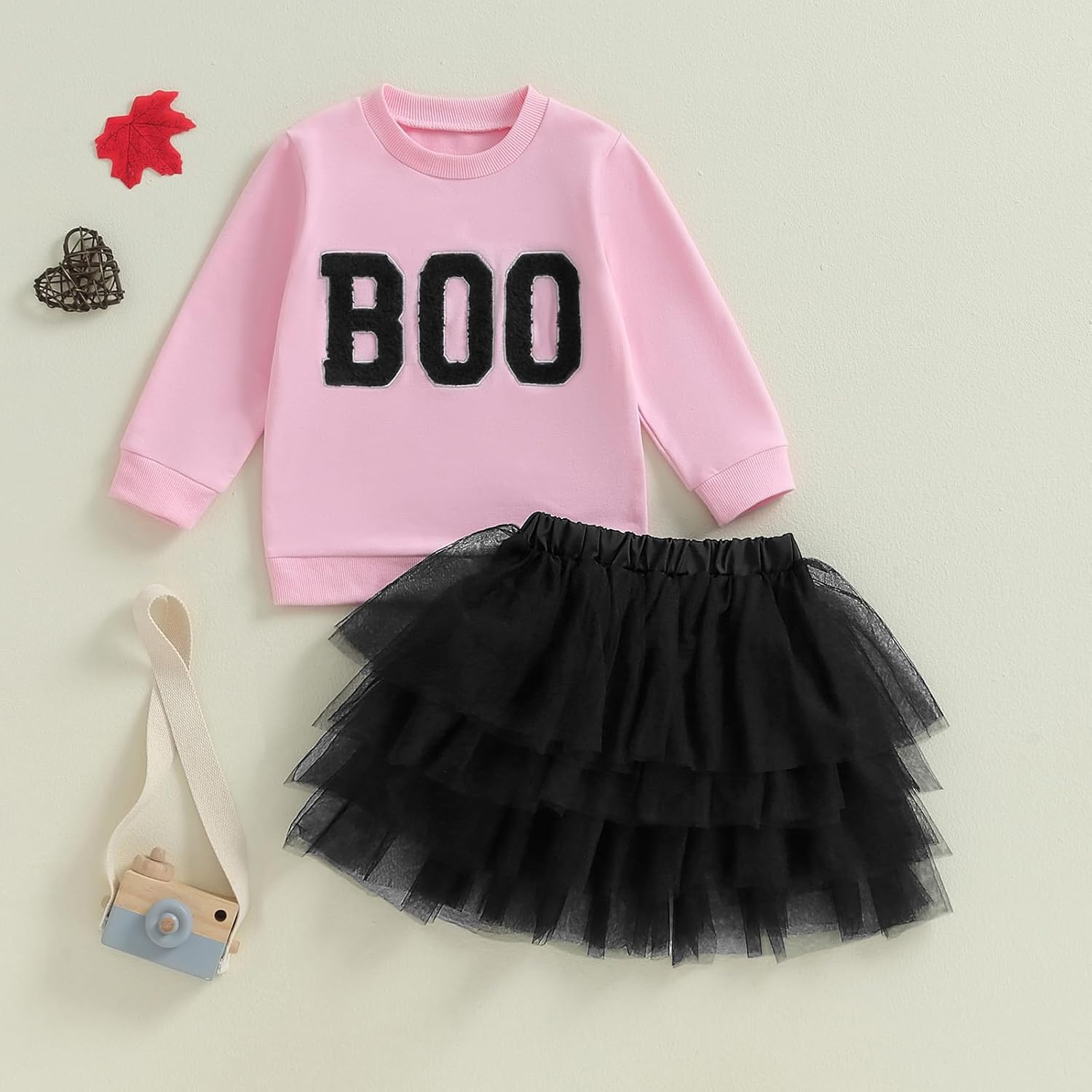 FYBITBO Halloween Outfits For Toddler Girls Baby Kids Boo Sweatshirt Long Sleeve Shirt Tutu Skirt Dress Fall Clothes Sets - Image 8
