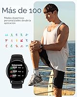 Vista 4 de AGPTEK Reloj inteligente para mujeres y hombres, reloj inteligente impermeable 5ATM para teléfonos Android e iOS, reloj de seguimiento de actividad