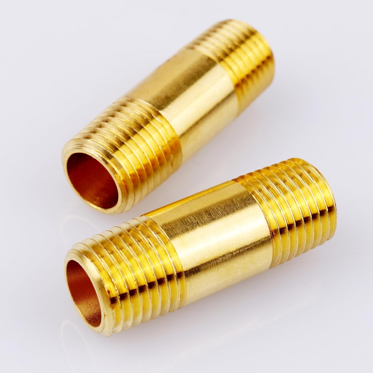 1/4" Brass Nipple Pipe Fittings,1/4" NPT x 1/4" NPT Male Thread Extender Straight Connector, 1-1/2" Length 1200psi (2 Pack)