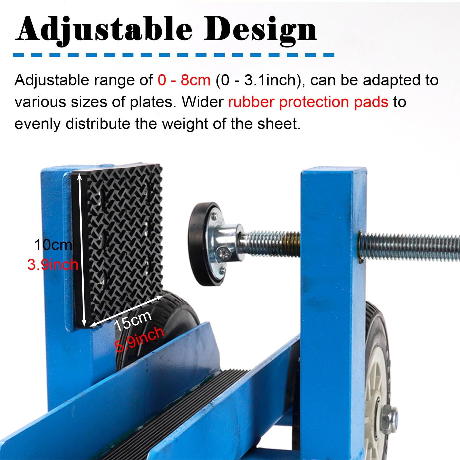 Carrello porta pannelli Camion di movimentazione del pannello della porta con morsetto regolabile, Carrello portante in compensato per granito/vetro/materasso, Capacità di carico di 500 kg, Carrello p