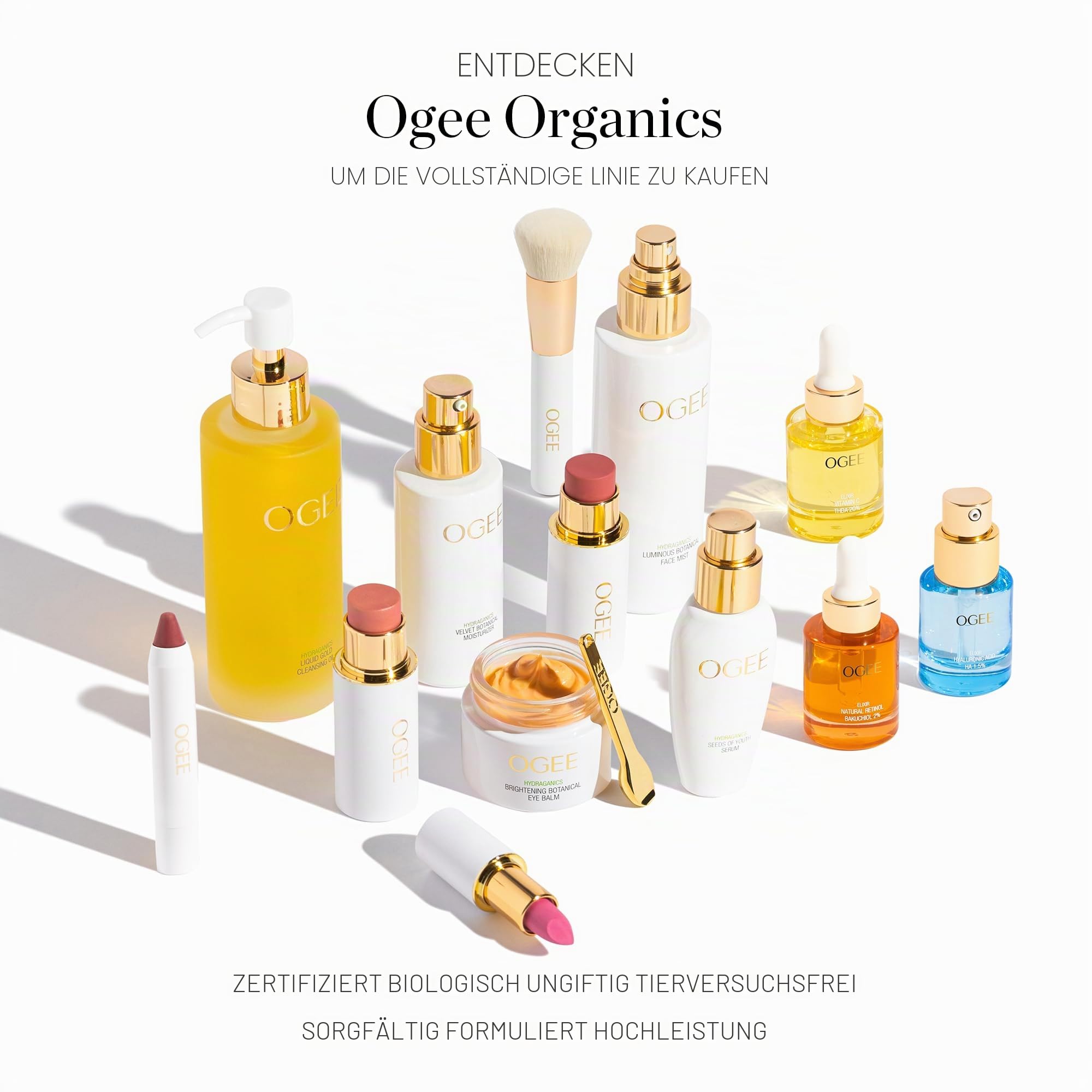 Ogee Sculpted Face Stick (TRIO) Crystal Contour Collection - Certified Organic Bronzer, Blush & Highlighter