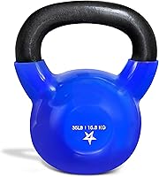 Vista 9 de Yes4All Pesa rusa, pesas rusas de hierro fundido con revestimiento de vinilo de 5-100 LB para entrenamiento de fuerza para ejercicios de gimnasio