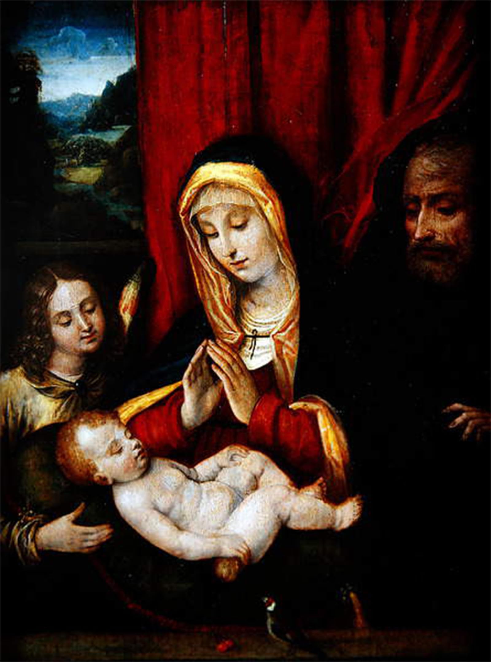 Tableaux la Sainte Famille d'Andrea Solario impression sur toile 60x90cm