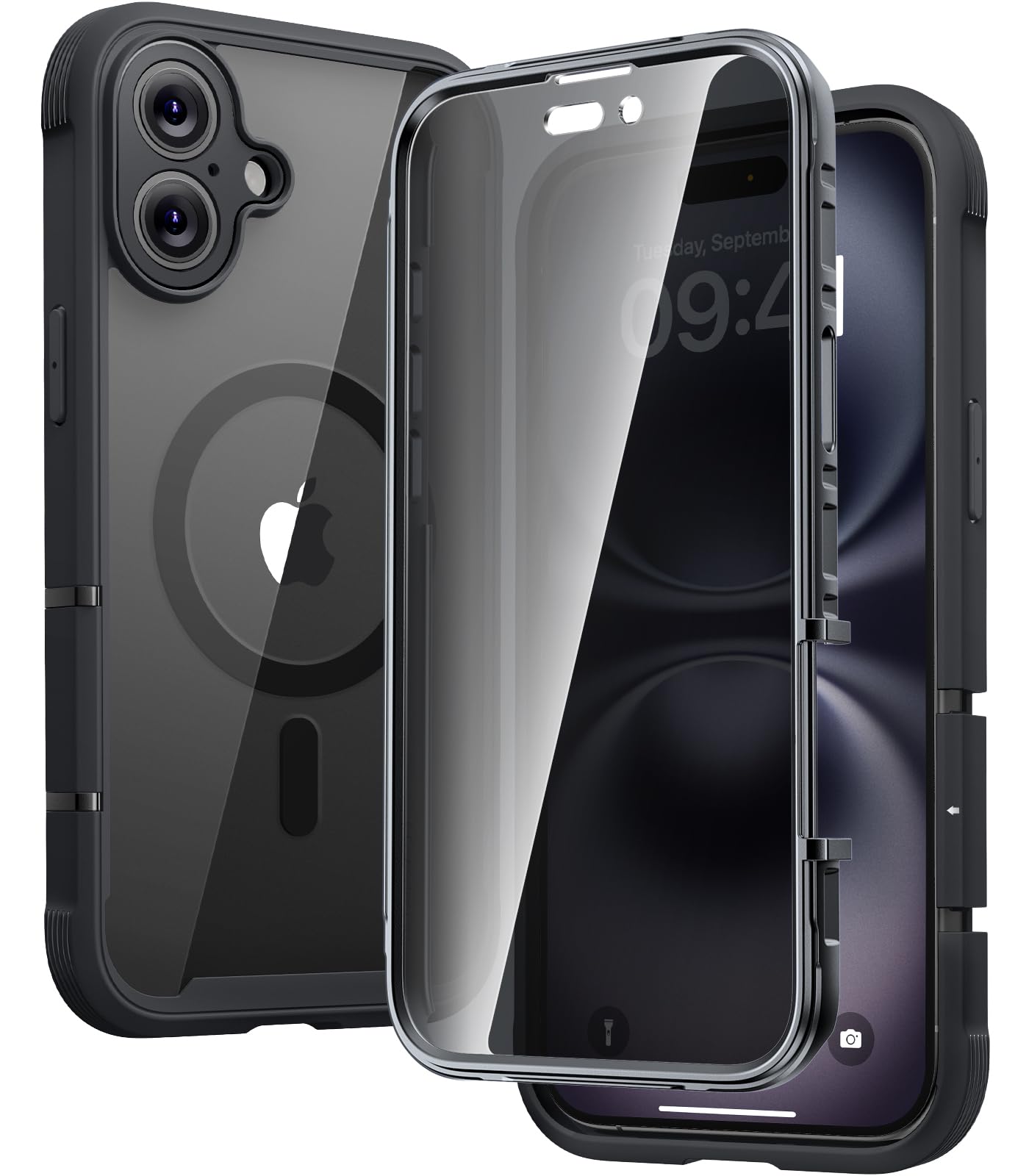 Diaclara Magnetic Designed for iPhone 16 Case 6.1" Full Body Bumper, [Compatible with MagSafe] Military Drop Proof Cover with Built-in Privacy Screen Protector