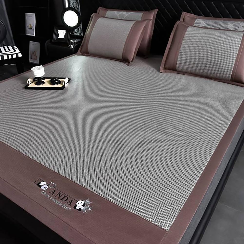 LOMNCHSG Bamboo Rattan Mat Bed, Cooling Bamboo Sleeping Mat Breathable Foldable Multiple Sizes(P,120 * 200CM)