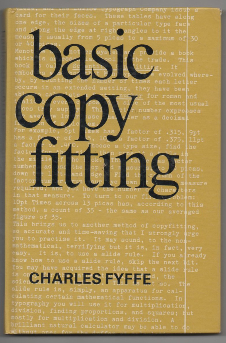 Basic Copy Fitting Fyffe, Charles 9781114819146 Books