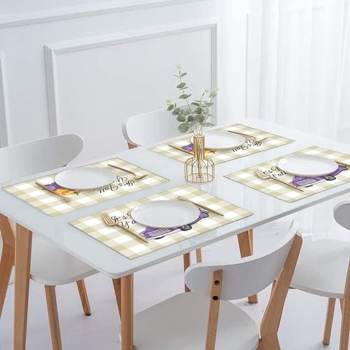 Vista 13 de Stylish Table Place Mats It's Fall Y'all Pumpkins Give Thanks Cloth Placemats Reversible Non-Slip Kitchen Table Place Mats for Restaurant