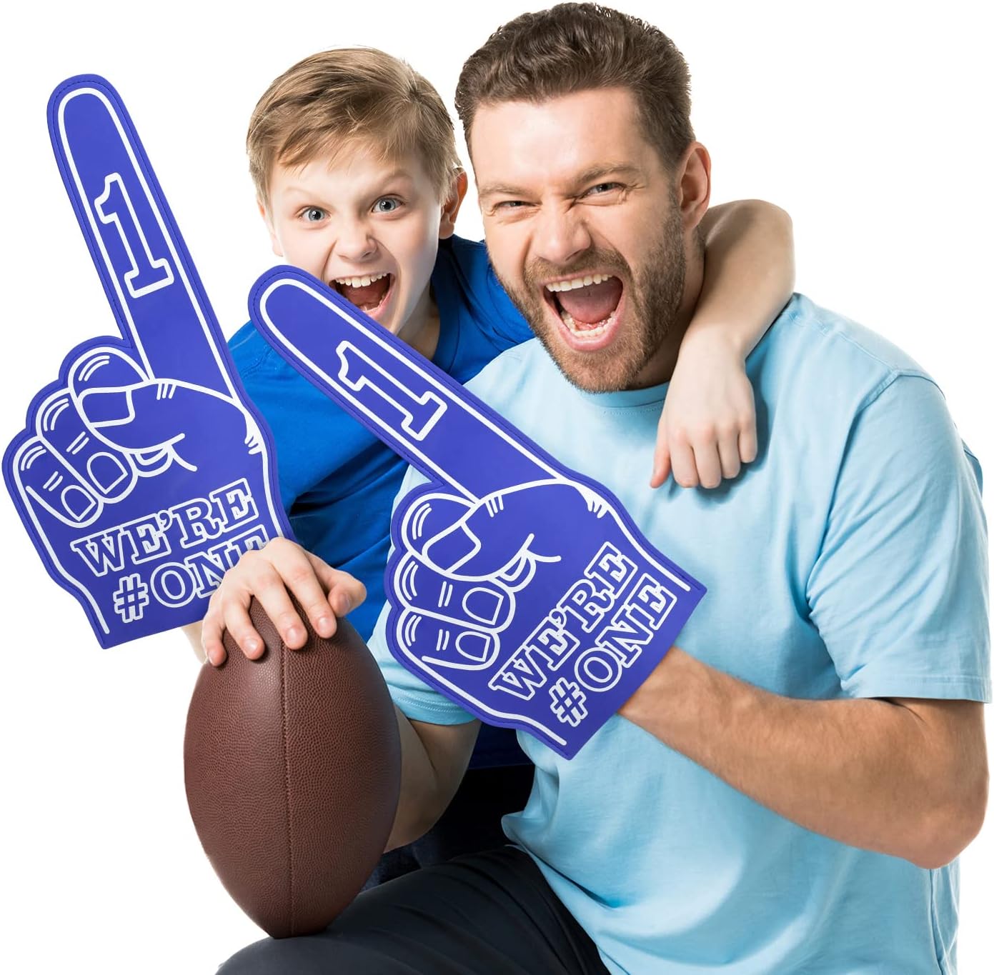 Sotiff Giant Foam Finger 6 Pack We're Number 1 Foam Hand 18 Inch Football Baseball Fan Cheerleading for Sports Celebration Pom Poms Noise Maker for Sporting Events Games