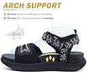 KuaiLu Womens Orthopedic Recovery Walking Arch Support Sandals Cushion Foam, Black, 8 gallery image