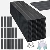 Noliven 18-Pack Black Corrugated Metal Roof Panels 18x43" with 200 Screws & Glove - Durable Siding for Sheds, Garages, Patios