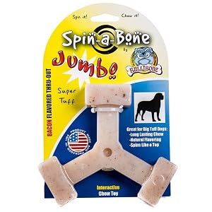 Bullibone Nylon Dog Chew Toy Spin-a-Bone - Interactive Dog Toy Triggers Natural Instincts and Improves Oral Health