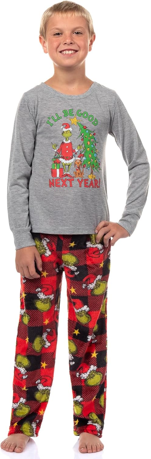 Dr. Seuss The Grinch Pajamas Buffalo Plaid Matching Family Sleepwear