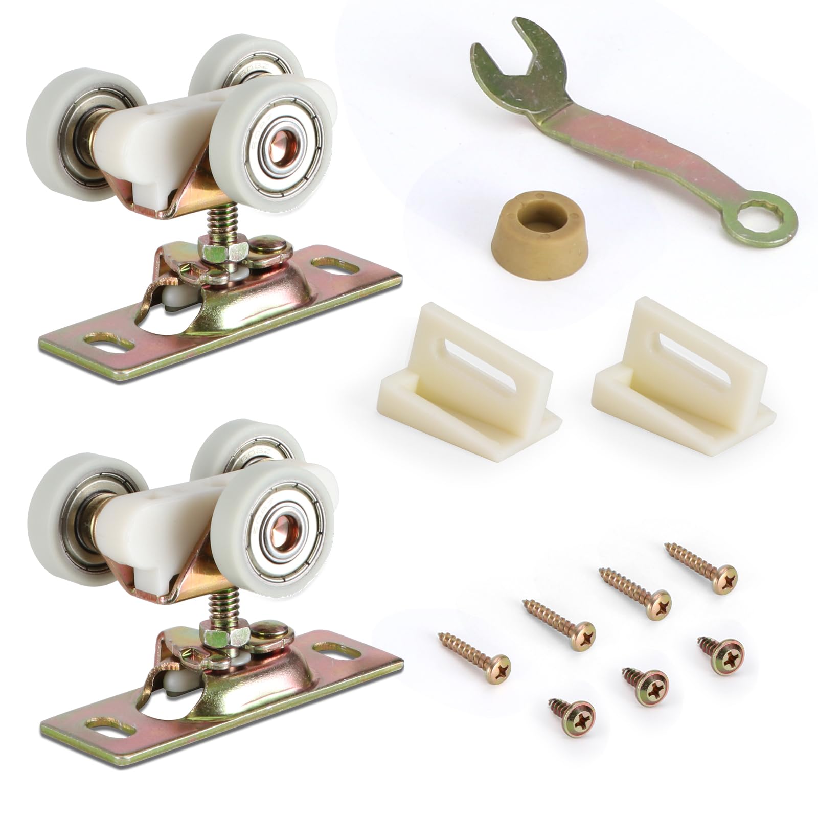Photo 1 of Pocket Door Commercial Grade Hanger Fits Johnson Part #1125 & Upgrades #1500 Hardware Kit, 1 1/2" Nylon Ball Bearing, 1-1/4" C.T.C, Min. 1" Thick Doors, 200lbs Capacity.