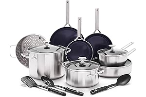 Blue Diamond Ceramic Nonstick Pots and Pans Cookware Set