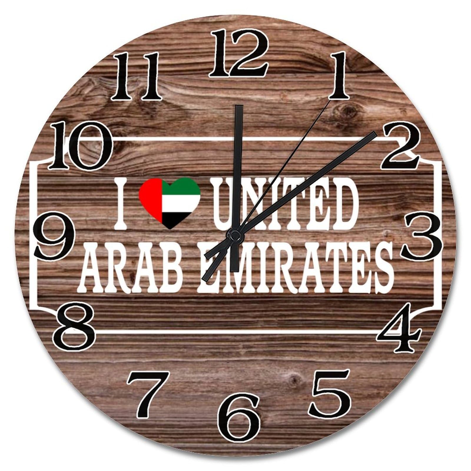 Horloge murale Émirats Arabes Unis 25 cm rustique à pile pour salon