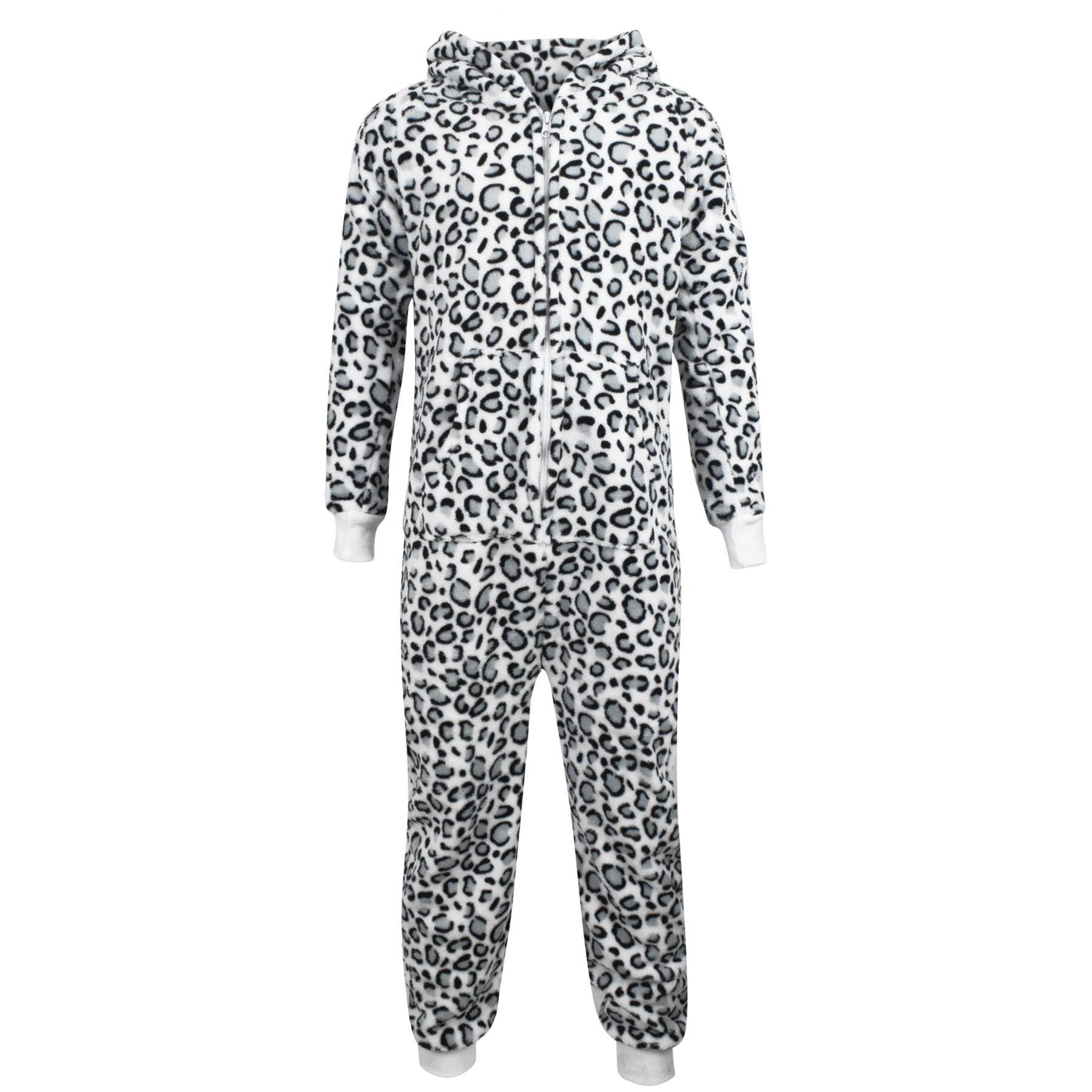 A2Z 4 Kids Jungen Mädchen Weich Flauschig Leopard Rosa Grau Onesie Einteiler Weihnachts Overall Alter 2-13