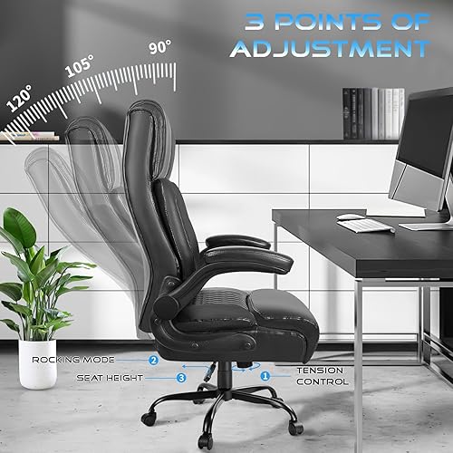 Miniatura 4 de VITESSE Silla de oficina ejecutiva, silla resistente con reposabrazos abatible, sillas ergonómicas de respaldo alto, sillas de juegos para