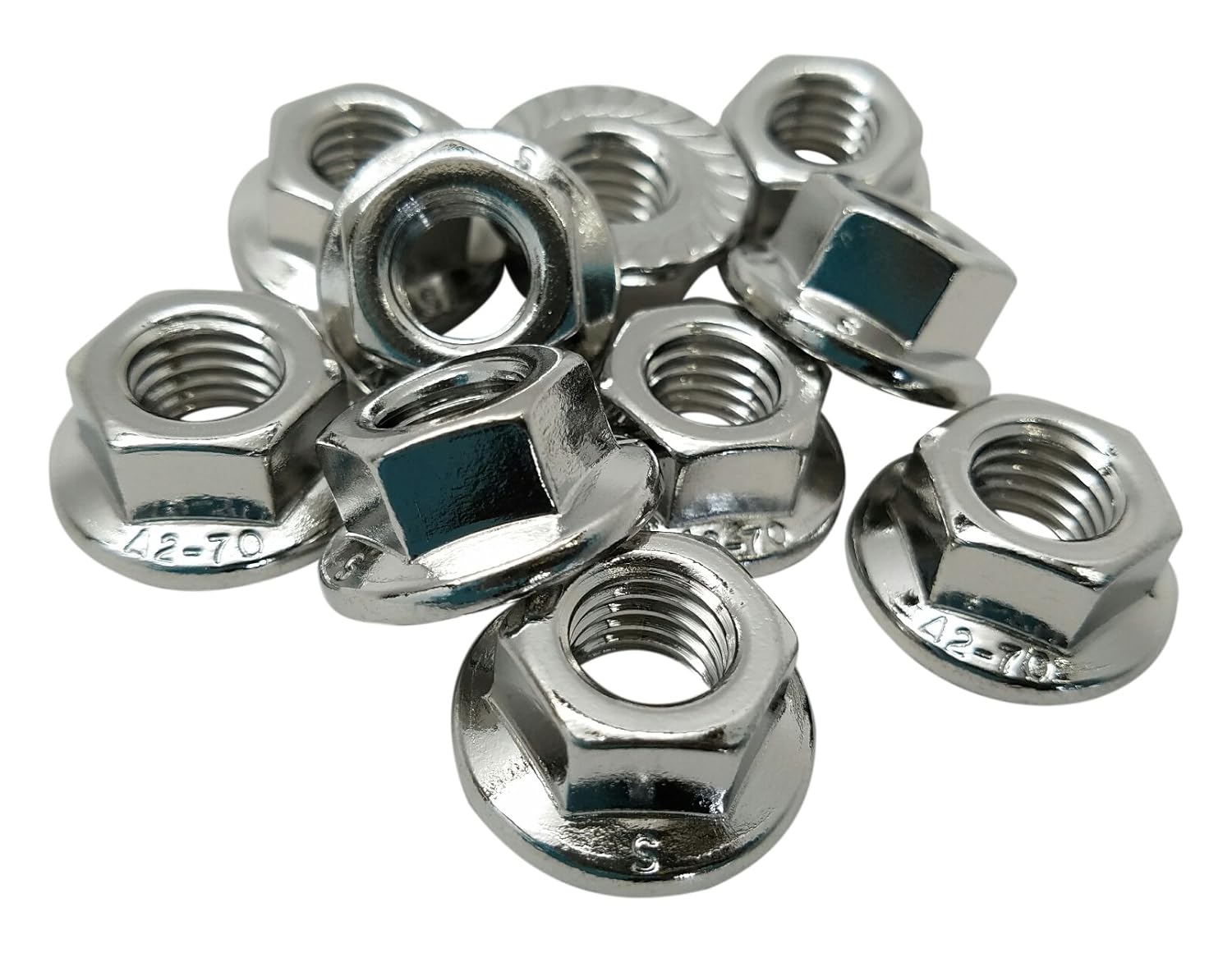 FB3FHN51618P25 Flange HEX NUT, 5/16"-18, 316 Stainless Steel, Finish NL-19, PK 25