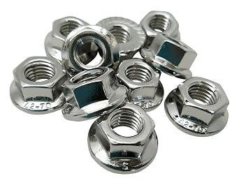 FB3FHN1213P10 Flange HEX NUT, 1/2"-13, 316 Stainless Steel, Finish NL-19, PK 10