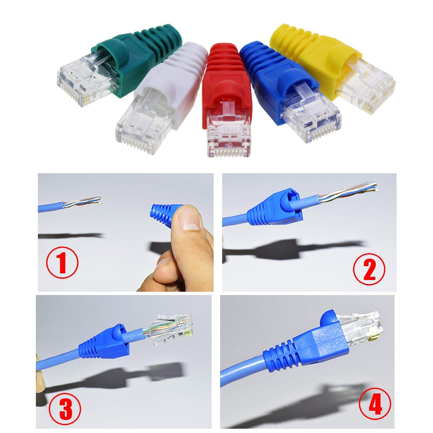 Pack Connecteur RJ45 Cat6 Et Cat6a + Protection Capuchon Clips