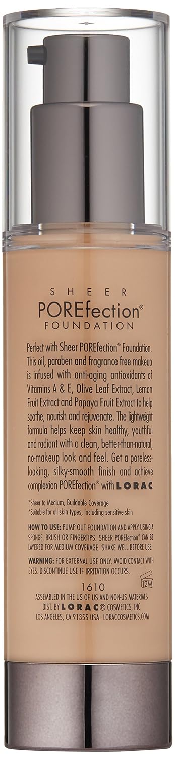 LORAC Sheer Porefection Foundation, Fair, 1.2 Fl Oz