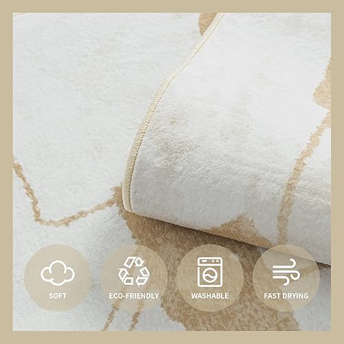 Miniatura 3 de Alfombras lavables de 5 x 7 pies para sala de estar, modernas, antideslizantes, ligeras, para cuarto de servicio, cocina, comedor, decoración del