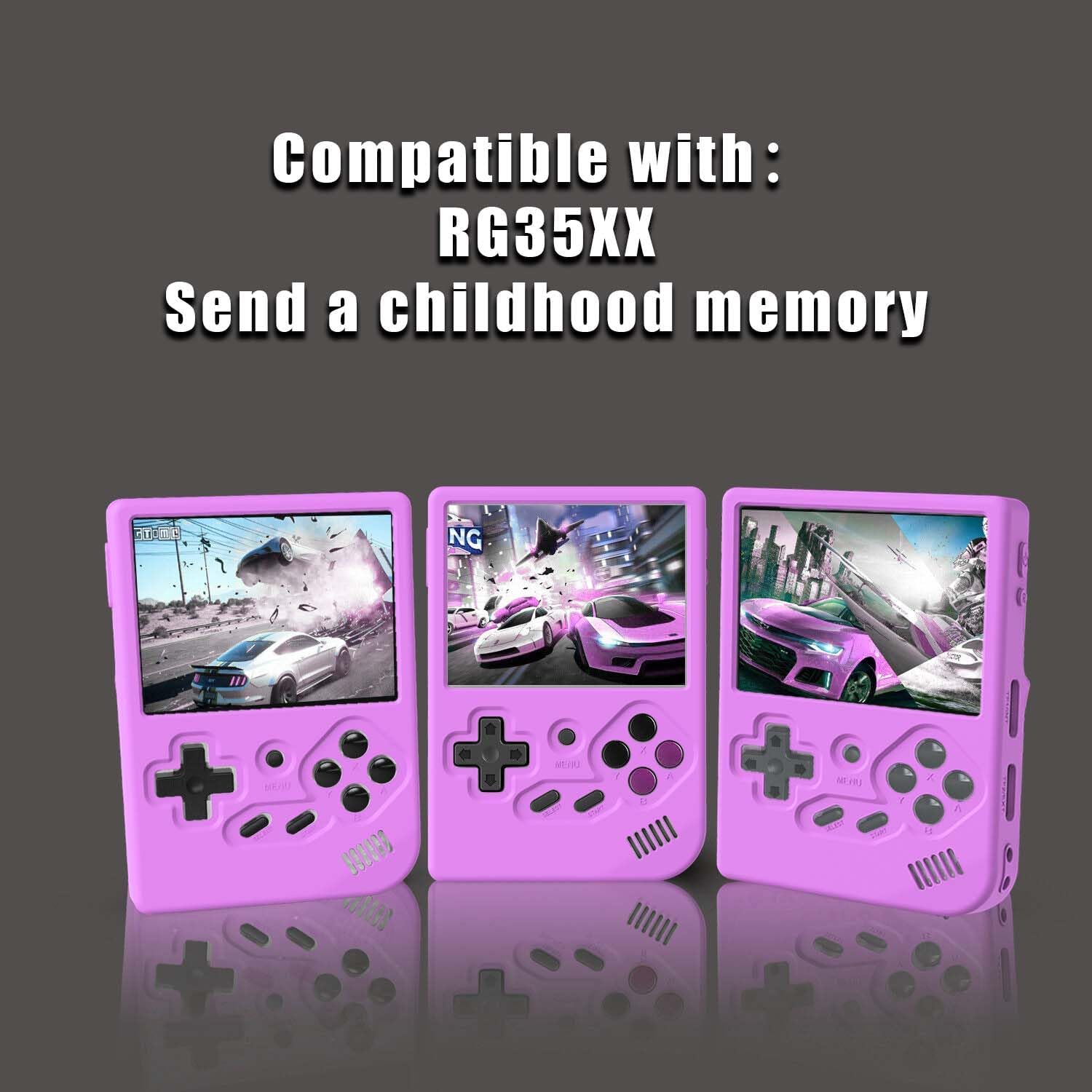 for Anbernic RG35XX Silicone Case, Soft Protective for RG35 XX Case, Anti-Scratch Washable Retro Gaming Console RG35XX Accessories with Lanyard (Purple) - Image 6