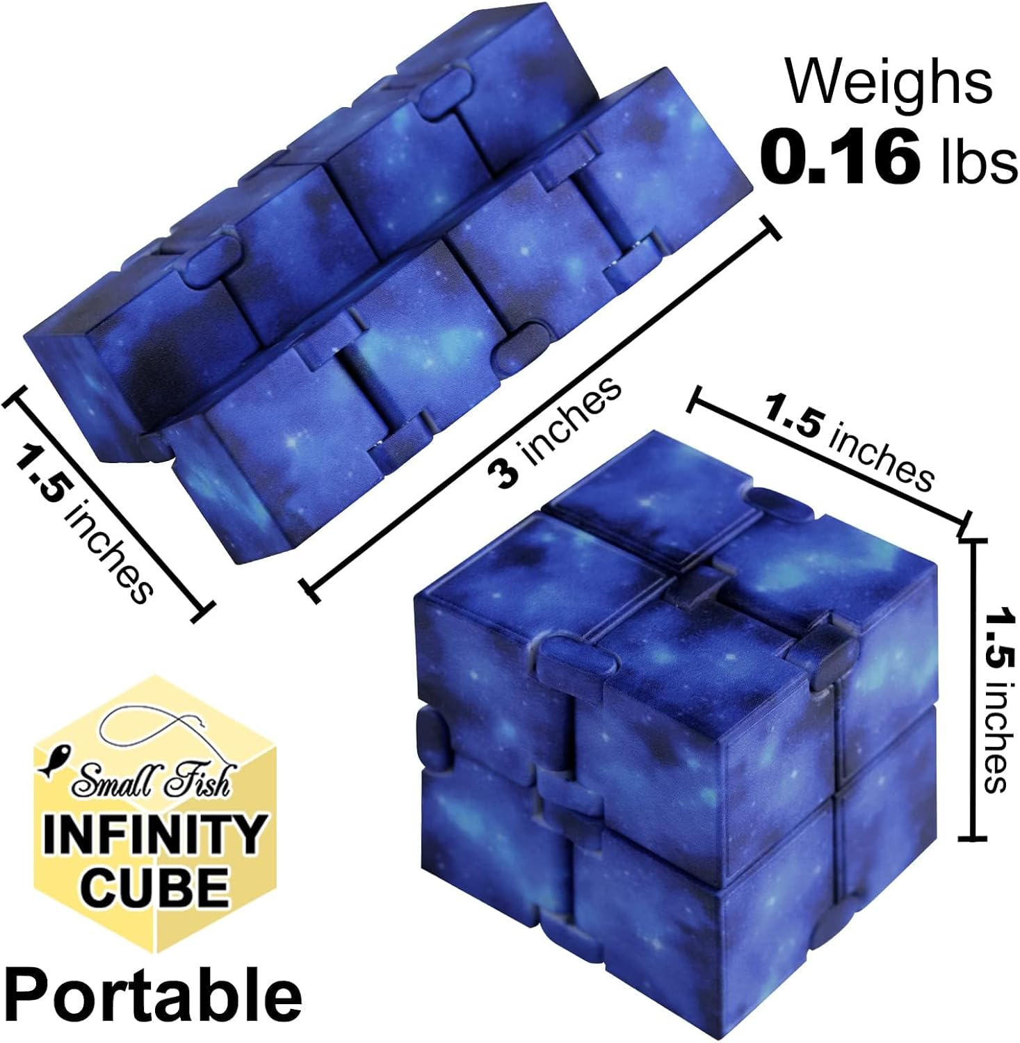 Infinity Cube Sensory Fidget Toy, EDC Tool Fidgeting Game for Kids Adults | Travel Toys Roadtrip Essential, Cool Gadget Anxiety Relief Items for Calm Down, Hand-Held Fidget Toy for Office Home School