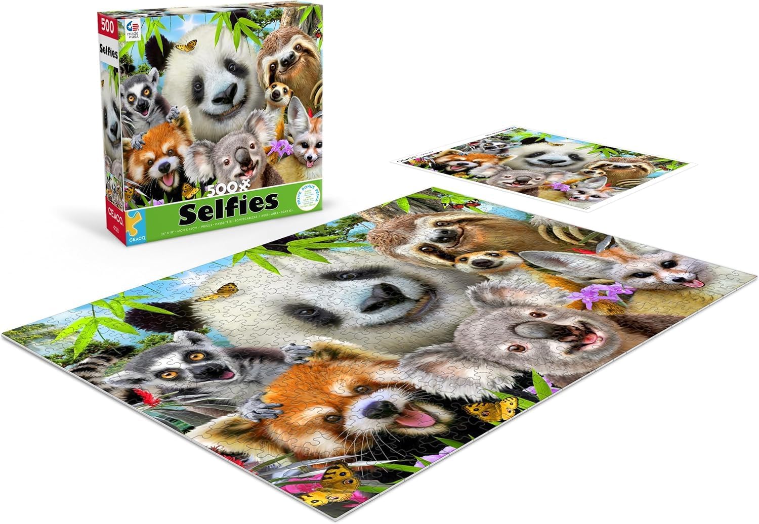 Ceaco - Selfies - Panda & Friends Selfies - 500 Piece Jigsaw Puzzle