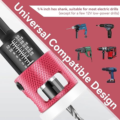 Miniatura 6 de Juego de brocas avellanadas  5 brocas avellanadas con tope de baja profundidad de fricción, brocas cónicas HSS M2, brocas de carburo de 14 pulgadas