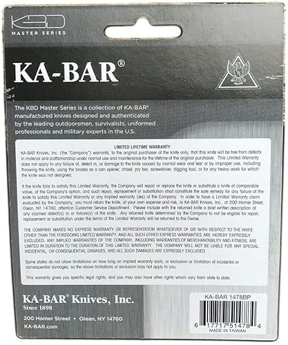 Miniatura 3 de KA-BAR Last Ditch Cuchillo de hoja fija de 1.6 pulgadas, punto de caída 9Cr18, hoja mate 9cr18, mango negro