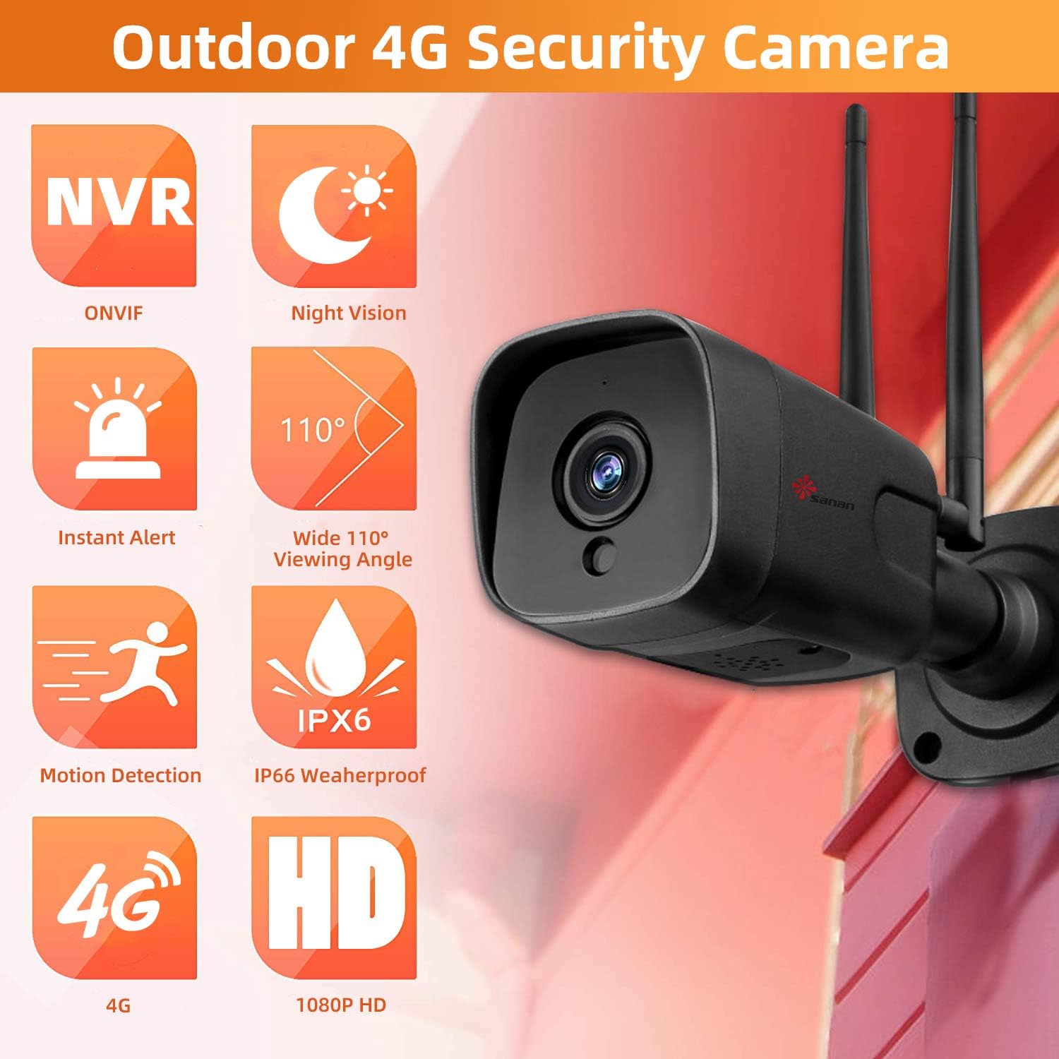 Get Discount Offer Security Cameras Outdoor, 1080P 3G/4G 3G/4G LTE Cameras for Home Security, IP66 Waterproof, with Two-Way Audio, Night Vision, Motion Detection, Compatible with iOS/Android (Use Wired Power)
