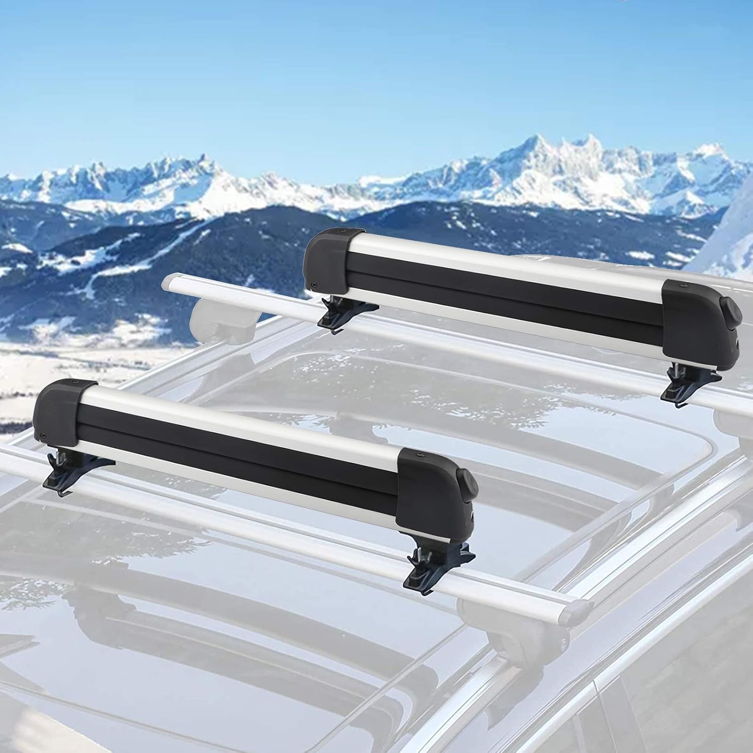 22 inch Ski & Snowboard Car Racks, Universal Ski Carriers Fit 4 Pairs of skis or 2 Snowboards: Automotive